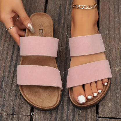 Roze Kurk Slippers met Twee Bandjes - Lotte