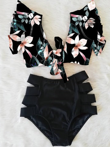 Mia bikiniset met bloemenruches