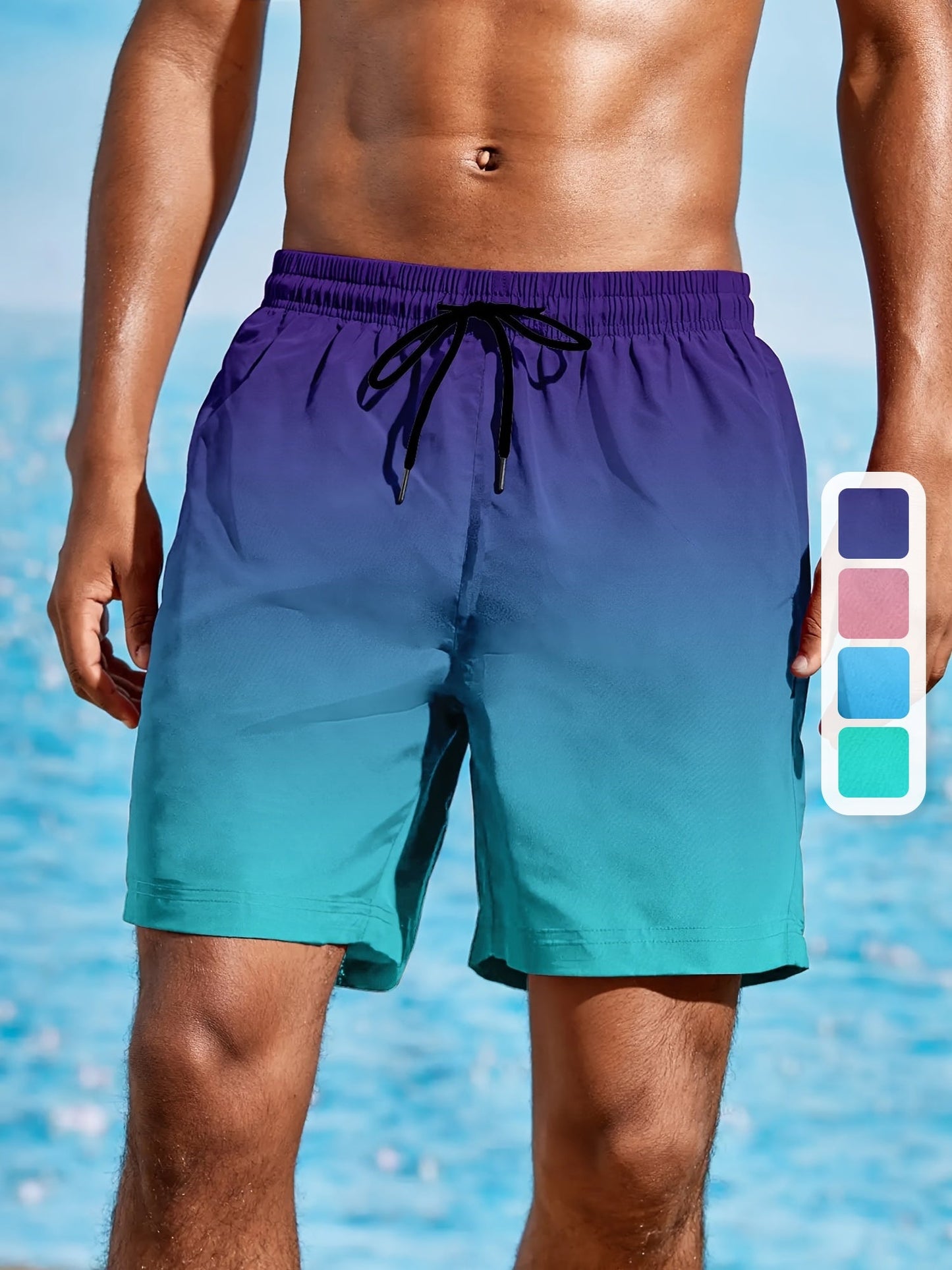 Kobaltblauwe Ombre Strandshorts - Kai