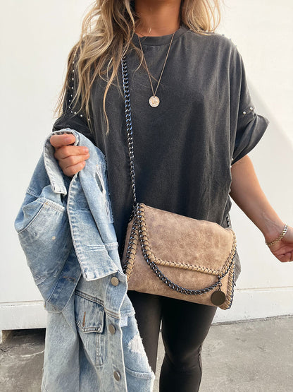 Oversized T-shirt met kralen – casual chic