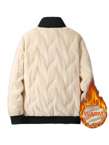 Zwarte Fleece-gevoerde Outdoor Jas met Rits - Lars