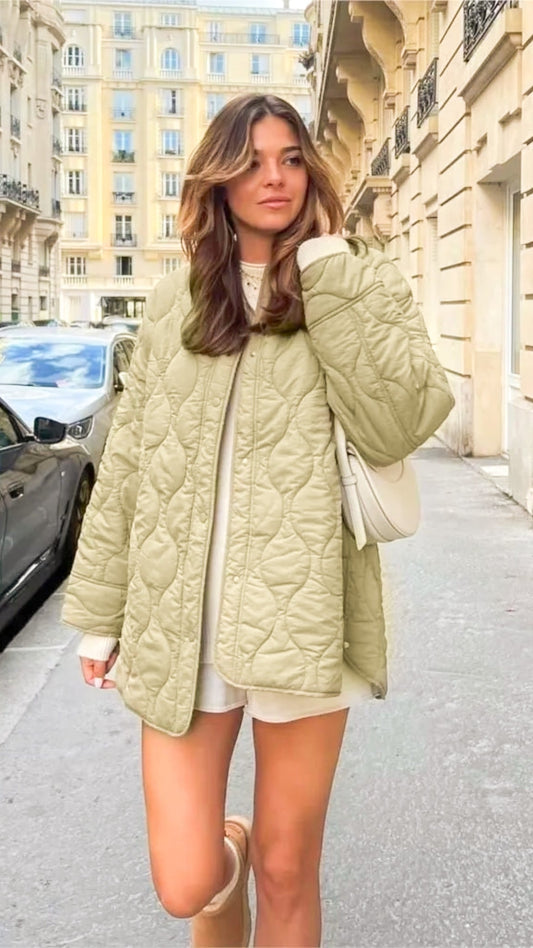 Groene Oversized Gewatteerde Jas - Mila