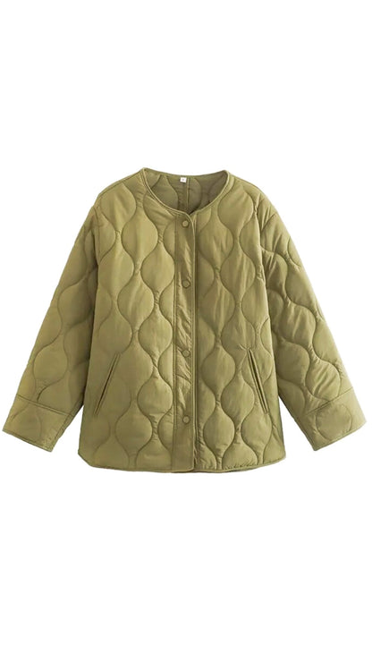 Groene Oversized Gewatteerde Jas - Mila