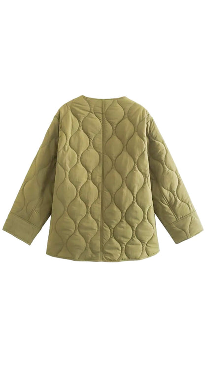 Groene Oversized Gewatteerde Jas - Mila