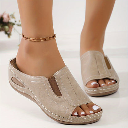 Beige Wedge Sandalen - Ella