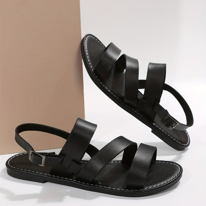 Zwarte Orthopedische Romeinse Sandalen - Esmee