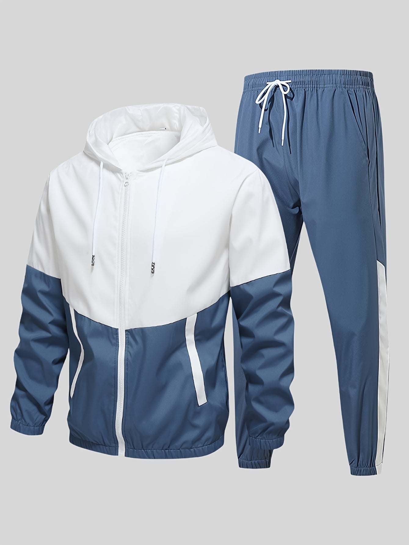 Blauwe Kleurblok Sportset - Levi