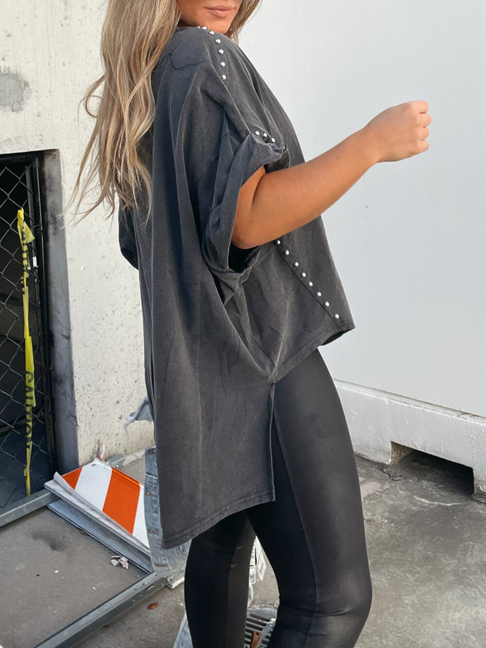 Oversized T-shirt met kralen – casual chic