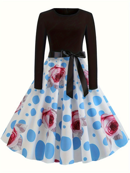 Zwarte Halloween Swingjurk met Pompoenprint - Eva