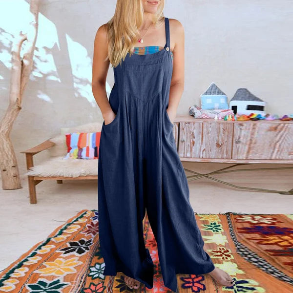 Elegant linnen jumpsuit met bloesem