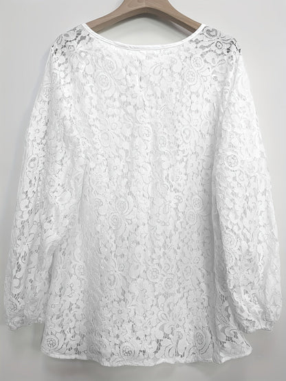 Witte V-Hals Mesh Blouse - Fleur