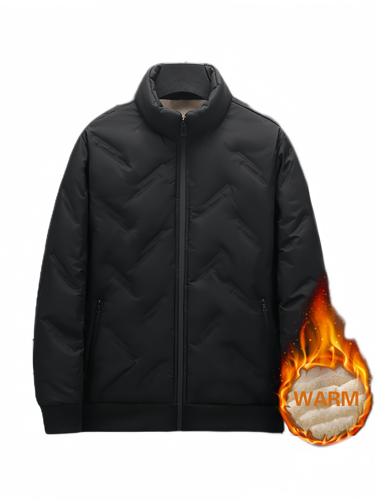 Zwarte Fleece-gevoerde Outdoor Jas met Rits - Lars