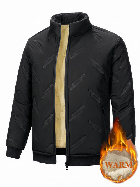 Zwarte Fleece-gevoerde Outdoor Jas met Rits - Lars