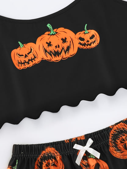 Zwarte Jack-O-Lantern Pyjama Set - Lola