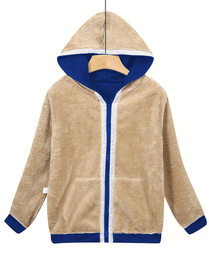 Zwarte Pluche Warme Hoodie voor Herfst en Winter - Emma