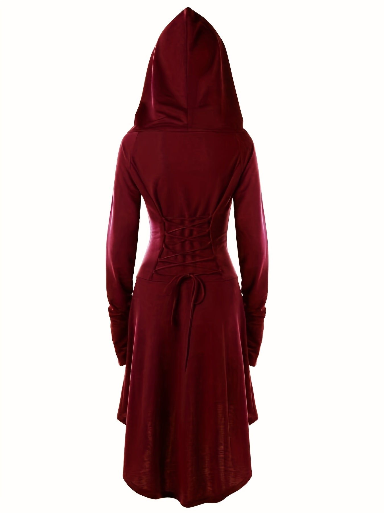 Zwarte Gotische Hooded Jurk - Elara