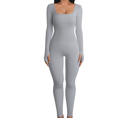 Nauwsluitende bodycon-jumpsuit - halslijn en structuur