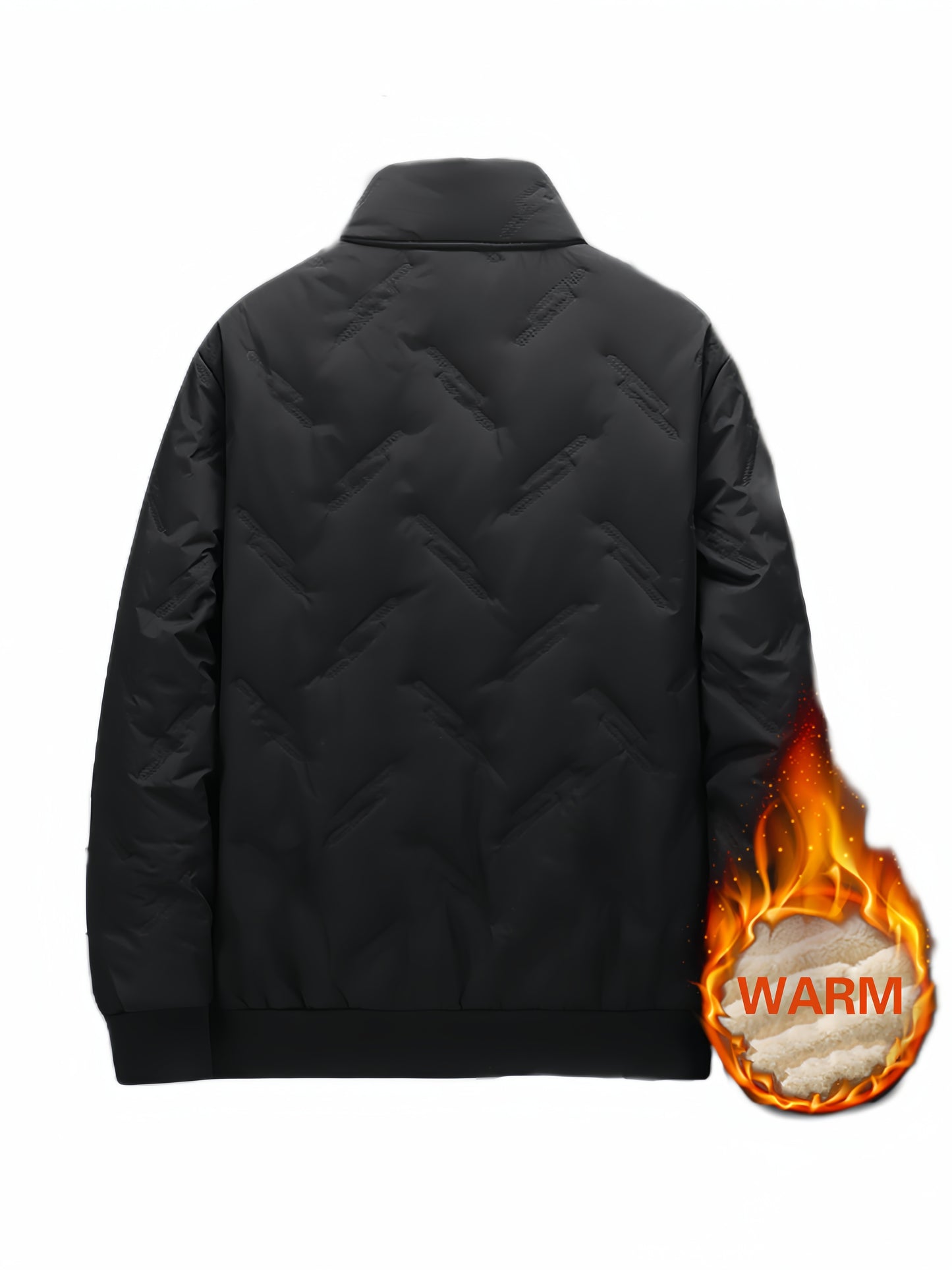 Zwarte Fleece-gevoerde Outdoor Jas met Rits - Lars