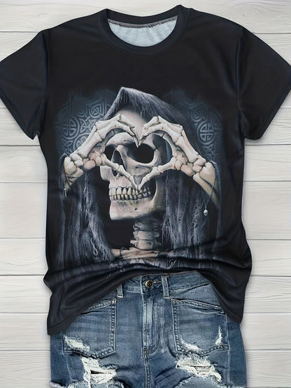 Zwart Spooky Chic Skeletten T-shirt - Luna