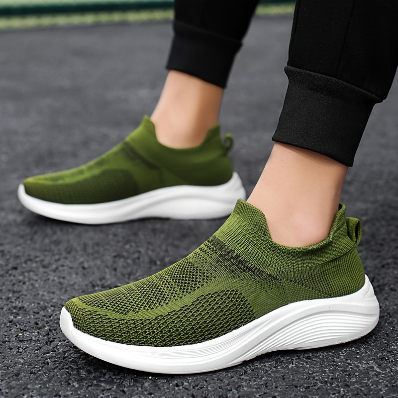 Groene Gebreide Instapsneakers - Sam