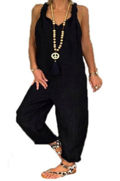 Luchtige jumpsuit met ruchesdetail