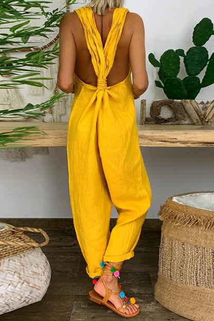 Luchtige jumpsuit met ruchesdetail