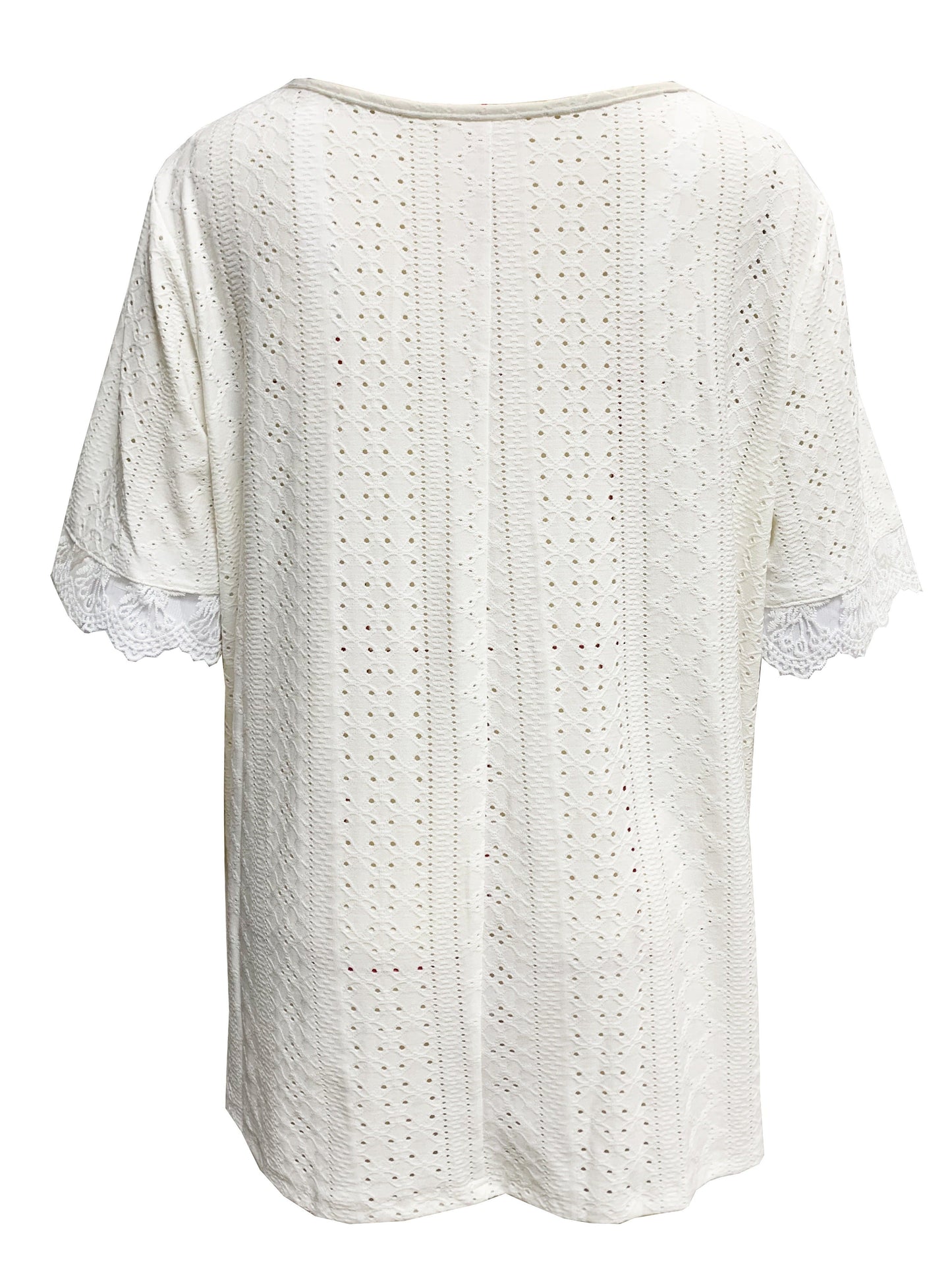 Witte Broderie Kant Top Plus Size - Elina