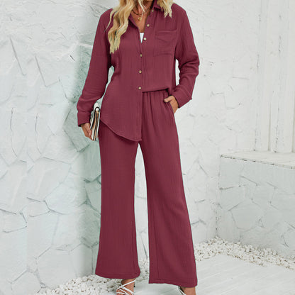 Roze Loose Fit Shirt en Broek Set - Eva