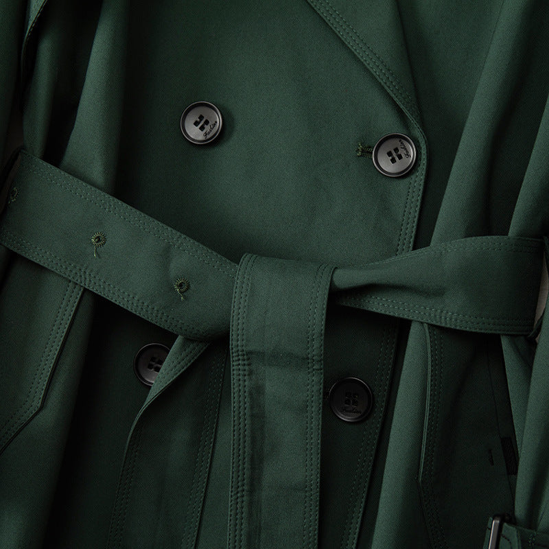 Smaragdgroene Trenchcoat met Tailleband - Noah