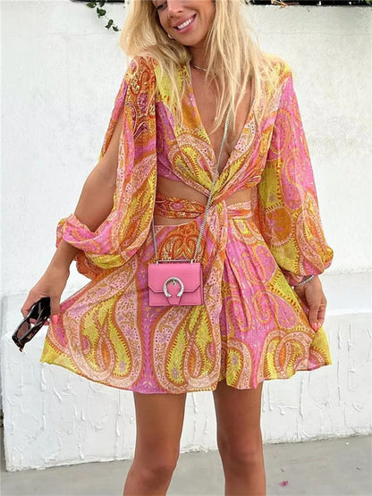 Lara - Paisley chiffon zomerjurk