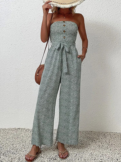 Groene Strapless Elegante Jumpsuit - Esmée