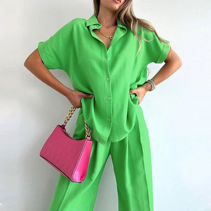 Groene Set met Shirt en Bijpassende Broek - Liv