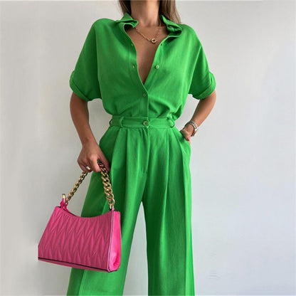 Groene Set met Shirt en Bijpassende Broek - Liv