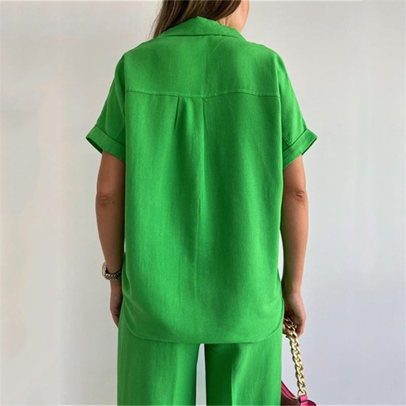 Groene Set met Shirt en Bijpassende Broek - Liv