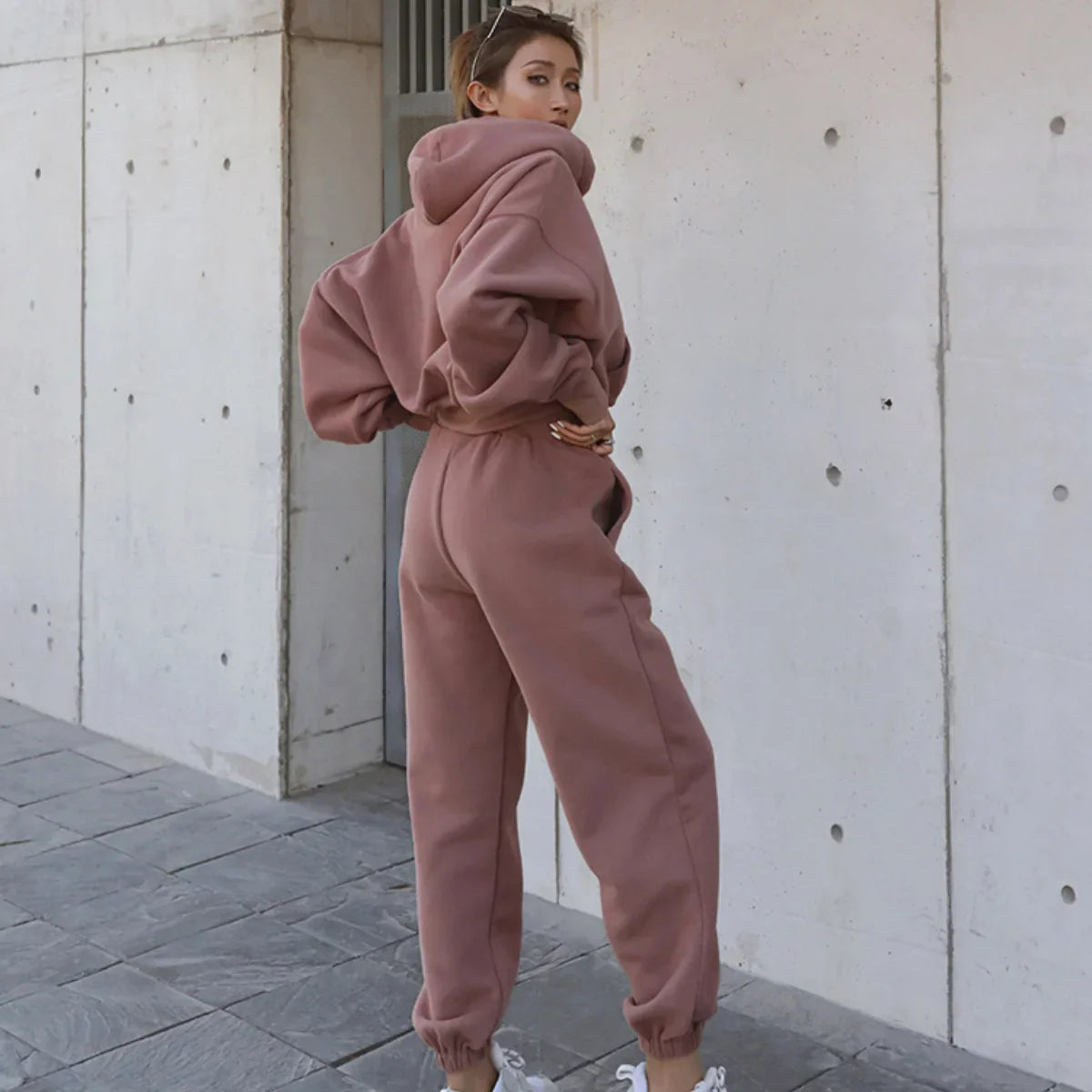 Roze Winter Sweat Set - Lara