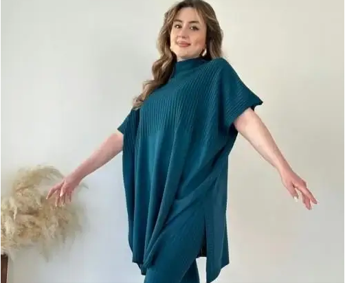 Asymmetrisches Oversize-Tunika-Set – Komfortabel & Stijlvoll