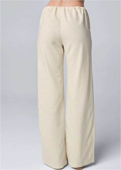 Beige Casual Broek met Trekkoord - Lotte