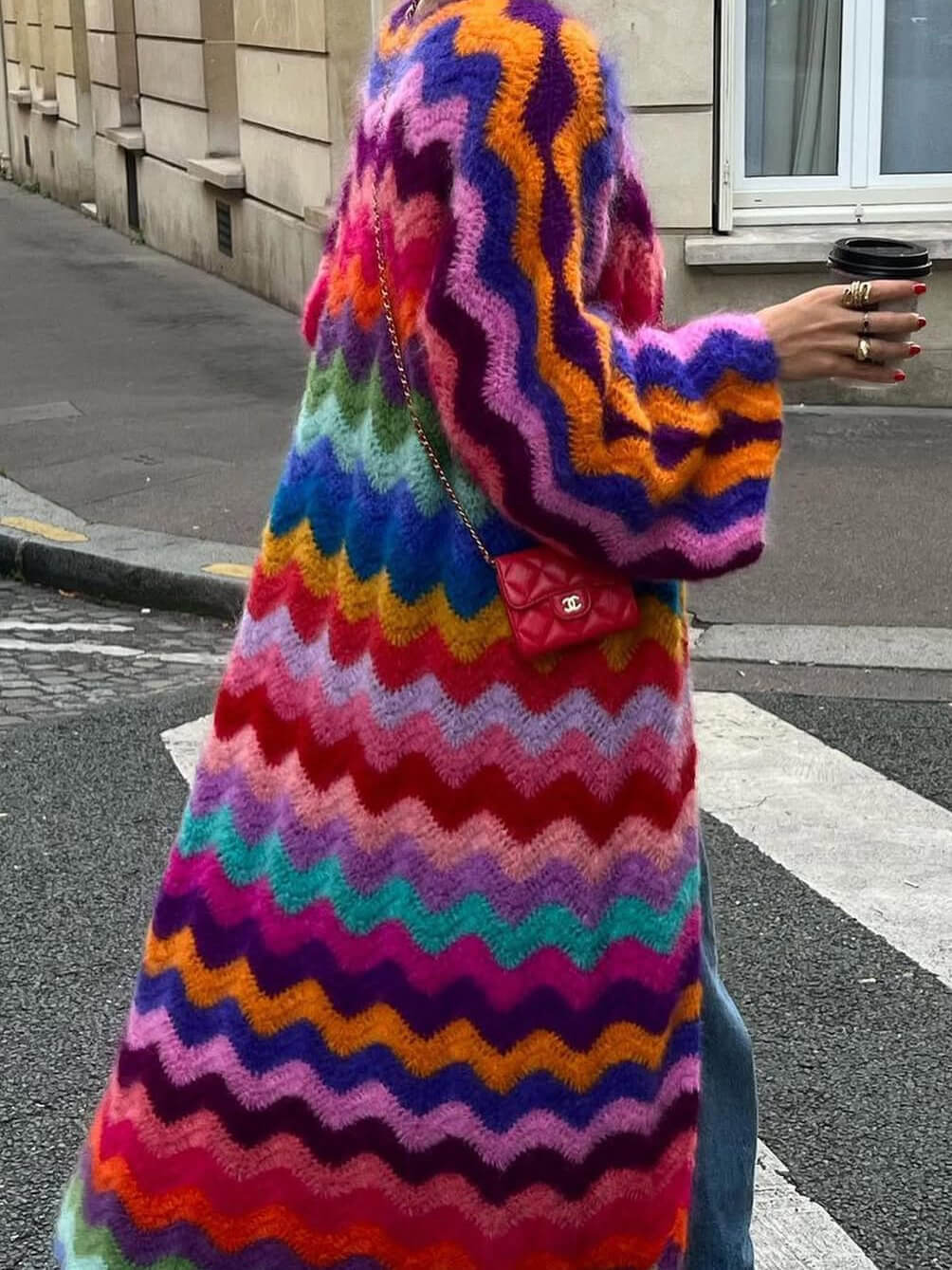 Regenboog Gebreide Cardigan - Fleur