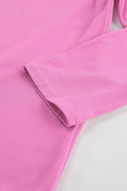 Roze Crewneck Sweatshirt met Split - Mila