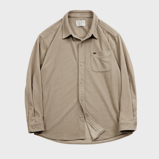 Beige Wafelgebreide Herenshirt - Lars