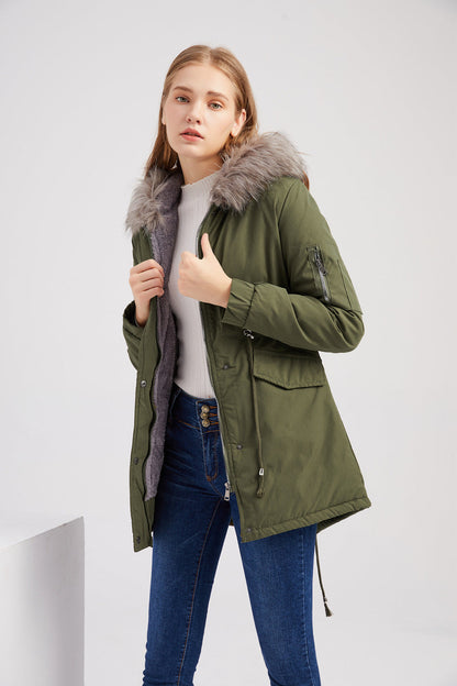 Groene Winter Parka met Capuchon - Fleur