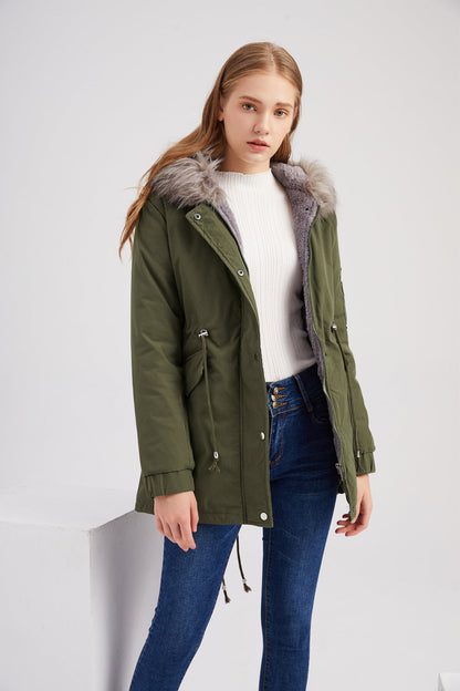 Groene Winter Parka met Capuchon - Fleur