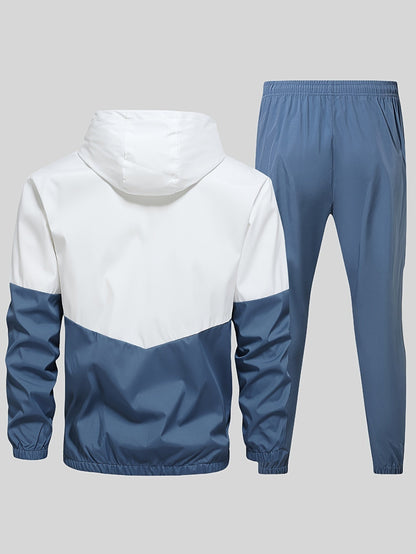 Blauwe Kleurblok Sportset - Levi