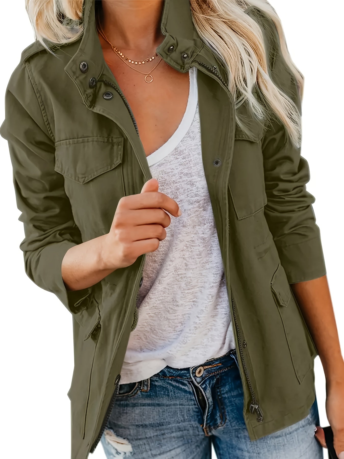 Zwarte Militaire Anorak Jas - Lara