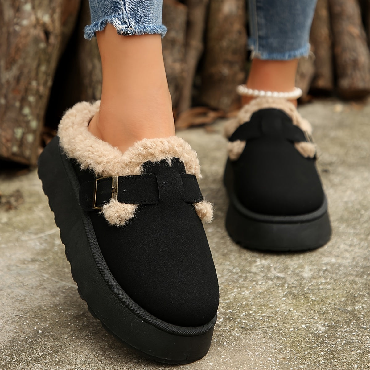 Donkerbruine Lage Wintersneakers - Liv