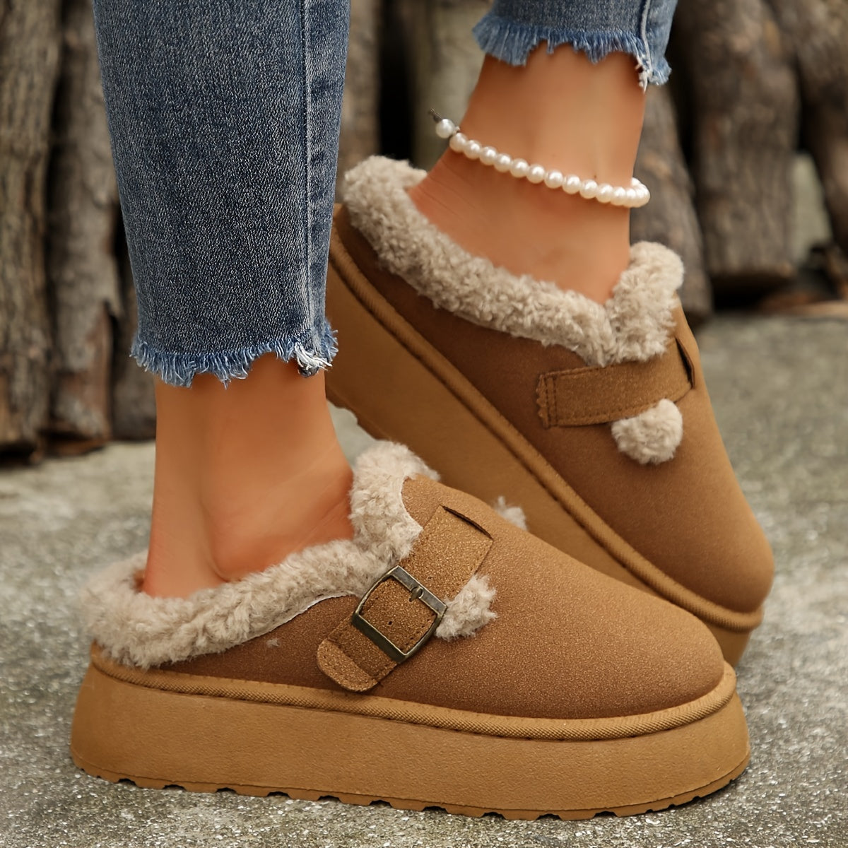 Donkerbruine Lage Wintersneakers - Liv