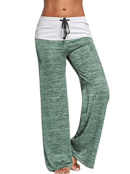 Grijze Colorblock Broek met Trekkoord - Jade