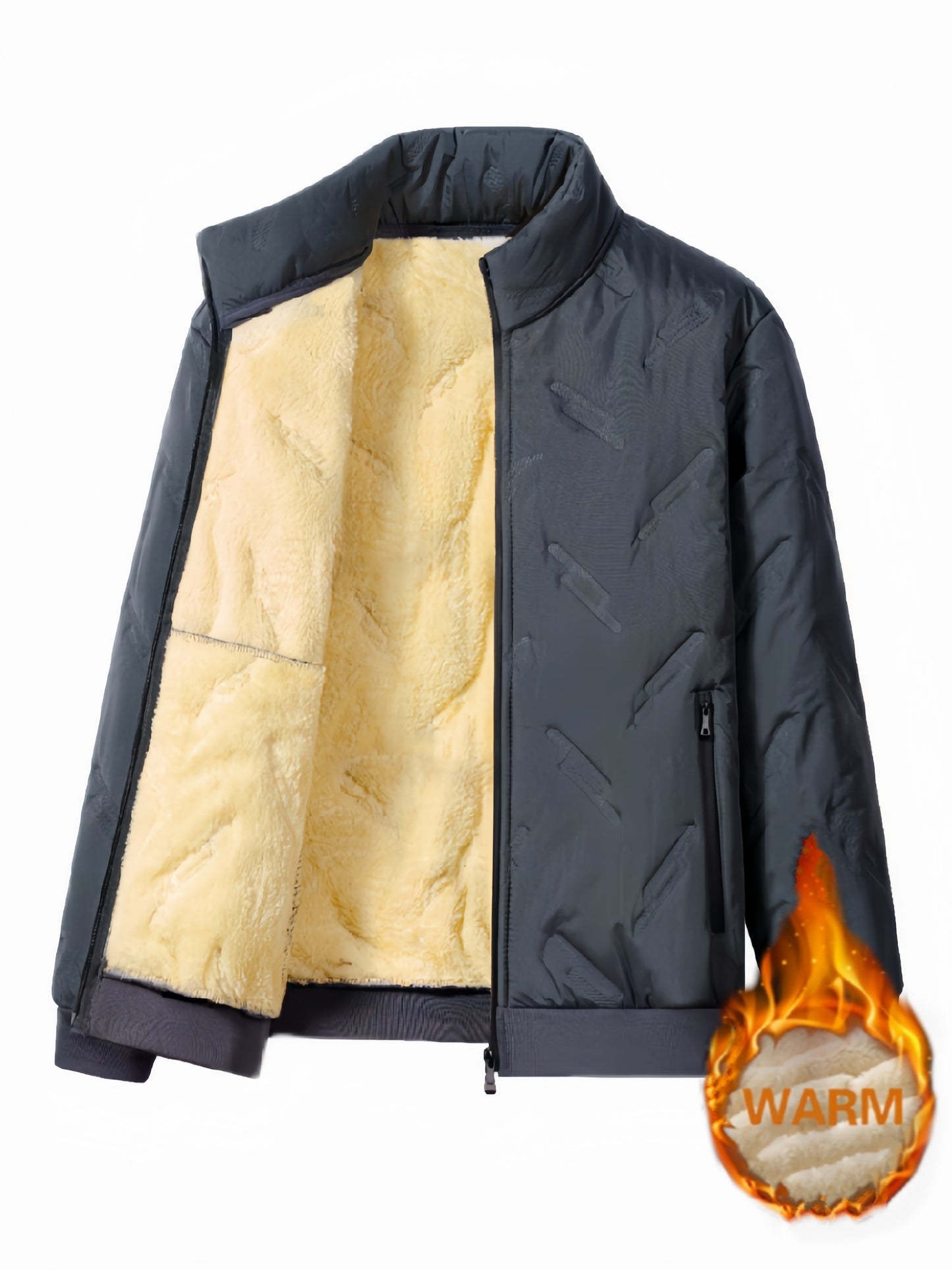 Zwarte Fleece-gevoerde Outdoor Jas met Rits - Lars