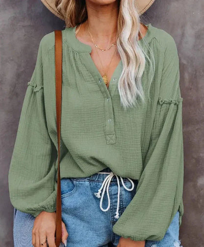 Boho-chique blouse met lange mouwen - casual en elegant