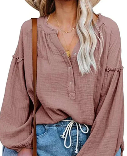 Boho-chique blouse met lange mouwen - casual en elegant